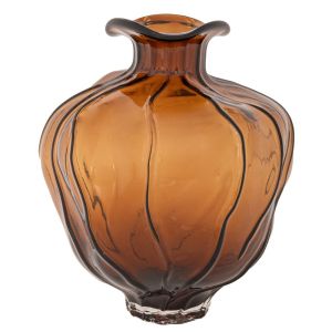 Кафява стъклена ваза D26X30 см