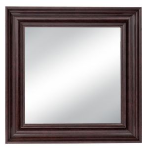Brown plastic square mirror (wood effect) 60X60 cm