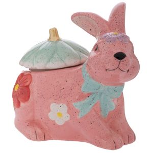 Ceramic cookie jar in the shape of a bunny (pink) 25X16.5X22 cm