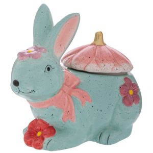 Ceramic cookie jar in the shape of a bunny (light blue) 25.5X15.5X21.5 cm