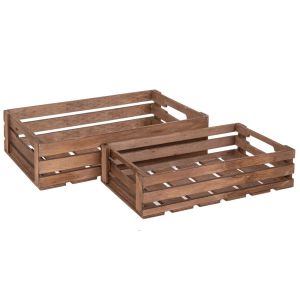 Комплект 2 щайги от естествено дърво 33X20X8 28X17X6,5 см