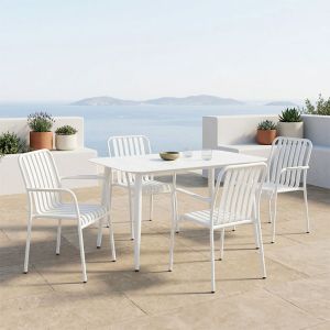 Heven Vista table and chairs set 5 pieces black aluminum 120x70x72cm