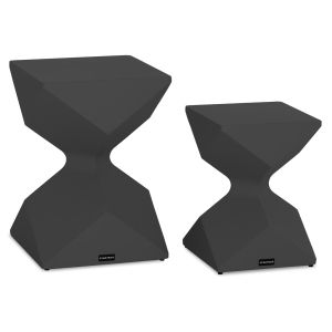 Set of 2 side tables Zander SM10719.01 aluminum in gray 40X40 cm. and 32X32 cm.