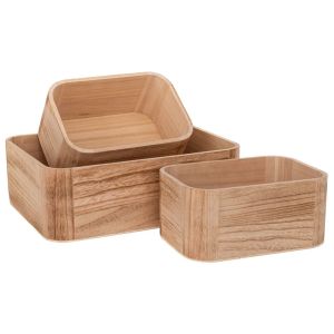 Комплект от 3 естествени дървени щайги 36X26X12 24X17X11 см
