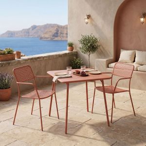 Set of 3 federal pieces Moraja, terracotta, metal, 70x70x73 cm