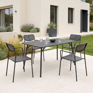 Moraja Deraby 5-piece set, black metal, 140x80x72 cm