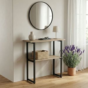 Solain Sonoma console - black metal 79x29x85cm