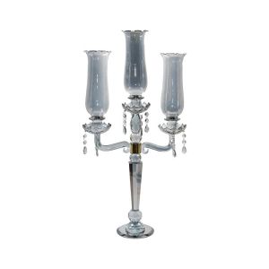 Crystal candlestick for 3 candles FL6506 gray color 36X69CM