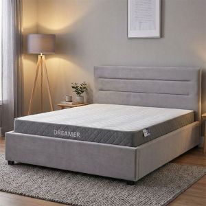 Легло с матрак и място за съхранение Molito-Dreamer кадифено сиво 150x200см
