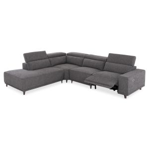 Ляв ъглов 5-местен диван с регулираща се голема Lunaris SM3316.01L сив плат 307X267X94В