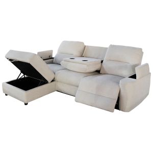 ЛЯВ ЪГЛОВ ДИВАН SYNTHIA HM3308.01L С МЯСТО ЗА СЪХРАНЕНИЕ - БЕЖОВ ПЛАТ 246X159X97ВСМ.