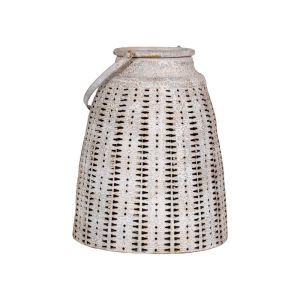 Метален декоративен фенер FL0692 антично сребърен цвят 23X23X29СМ