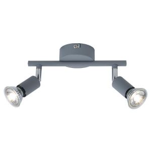 Metal movable spotlight 2 lights 2XGU10 Max 7W 220X80X125MM gray Arte Illumina Vorras