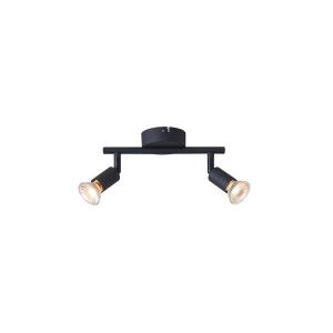 Metal movable spotlight 2 lights 2XGU10 Max 7W 220X80X125MM black Arte Illumina Vorras