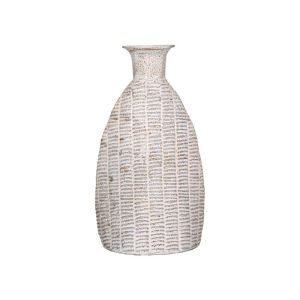 Метална декоративна ваза FL0474 цвят антично сребърно 21X18X38СМ