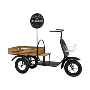Metal decorative retro tricycle Herbs black color 135X44X106CM