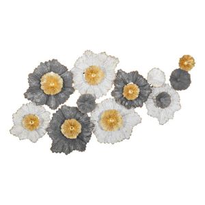 Metal wall decorative plate FL0385 gray-white-gold color 118X7X58CM