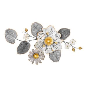 Metal wall decorative plate FL0399 gray-white-gold color 90X7X48CM