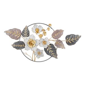 Metal wall decorative plate FL1042 gray-white-gold color 116X7X58CM