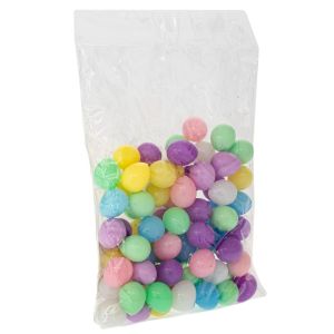 Multicolored plastic decorative eggs 2X2.5 cm in a bag