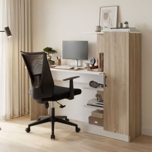Офис с библиотека и шкаф Ofisio sonoma-white 152.3x40x120см