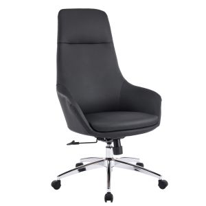 Офис стол Bekker HM18359.01 черна изкуствена кожа - хромирана основа 67X67X126ВСМ.