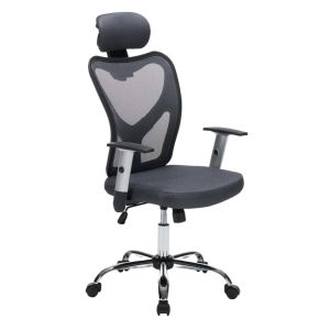 Офис стол Cuore HM1207.02 сив мрежестен плат - черна рамка - хромирана основа 63X61X125ВСМ.
