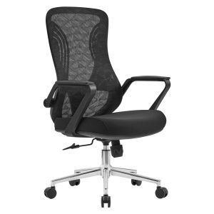 Офис стол Decifer HM1212.01 черен мрежестен плат - хромирана основа 61X60X110ВСМ.