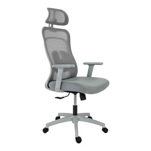 Офис стол FL408 сив плат сива рамка 64X64X120-130СМ