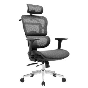 Офис стол Moden HM1215.01 черен мрежестен плат - хромирана основа 68X69X126ВСМ.