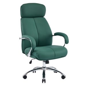 Офис стол Toren HM18357.07 зелена изкуствена кожа - хромирана основа 66X74X128ВСМ