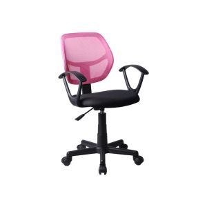 Офис стол с подлаконници 5156P черен/розов 51X52X80/92СМ