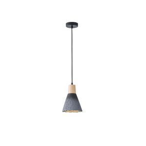 Полилей каучук дърво-бетон единична лампа 1XΕ27 Max 15W Ø160X1720MM черен Arte Illumina Gesso