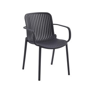Polypropylene garden chair Iole black color 58X57X82CM
