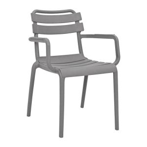 Polypropylene garden chair Olivia with UV protection, dark gray color, 43X58X81CM