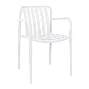 Polypropylene garden chair Sophia with UV protection, white color, 57X58X82CM