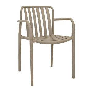 Polypropylene garden chair Sophia with UV protection, khaki color, 57X58X82CM