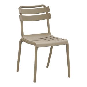 Polypropylene garden chair without armrests Olivia with UV protection khaki color 43X58X81CM
