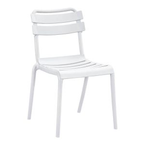 Polypropylene garden chair without armrests Olivia with UV protection white color 43X58X81CM