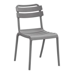 Polypropylene garden chair without armrests Olivia with UV protection, dark gray color, 43X58X81CM