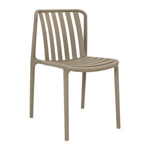 Polypropylene garden chair without armrests Sophia with UV protection, khaki color 43X58X82CM