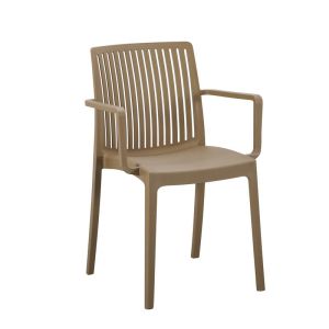 Polypropylene garden chair with UV protection, khaki color 55X56X82CM