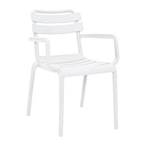 Polypropylene garden chair Olivia with UV protection white color 43X58X81CM