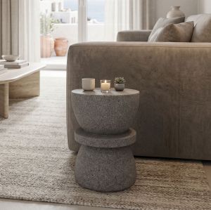 Помощна маса Stone Sezano сива мат MGO D34x45см