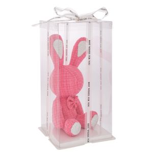 Pink glitter fabric bunny 20X37 in a gift box