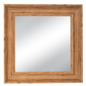 Light brown square mirror (wood effect) 60X60 cm
