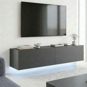 Стенен ТВ шкаф с LED Rival антрацит 120x35x30см