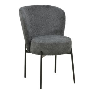 Chair Houlian atracite fabric-black metal leg 46x66x89cm