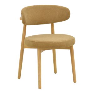 Luben chair, brown fabric - rubber wood in natural shade 53x54x79cm