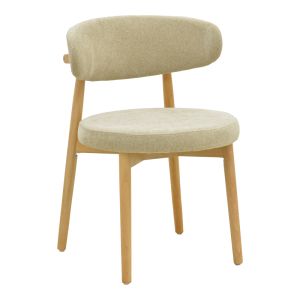 Luben chair, gray fabric - rubber wood in natural shade 53x54x79cm